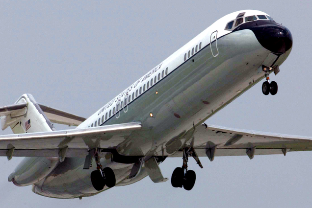 Douglas C-9 Nightingale of the US Air Force. The USAF retired the last of its C-9s in 2003.